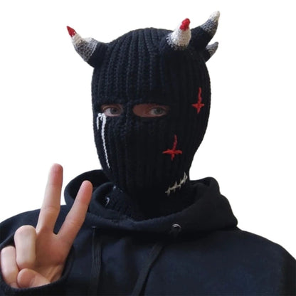Misfitt Mask Balaclava Horn Knitted