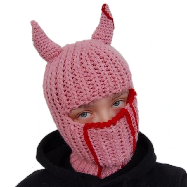 Misfitt Mask Balaclava Horn Knitted