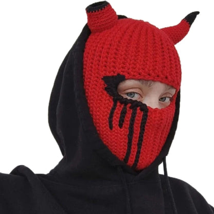 Misfitt Mask Balaclava Horn Knitted