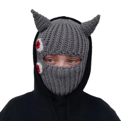 Misfitt Mask Balaclava Horn Knitted