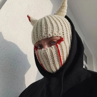 Misfitt Mask Balaclava Horn Knitted